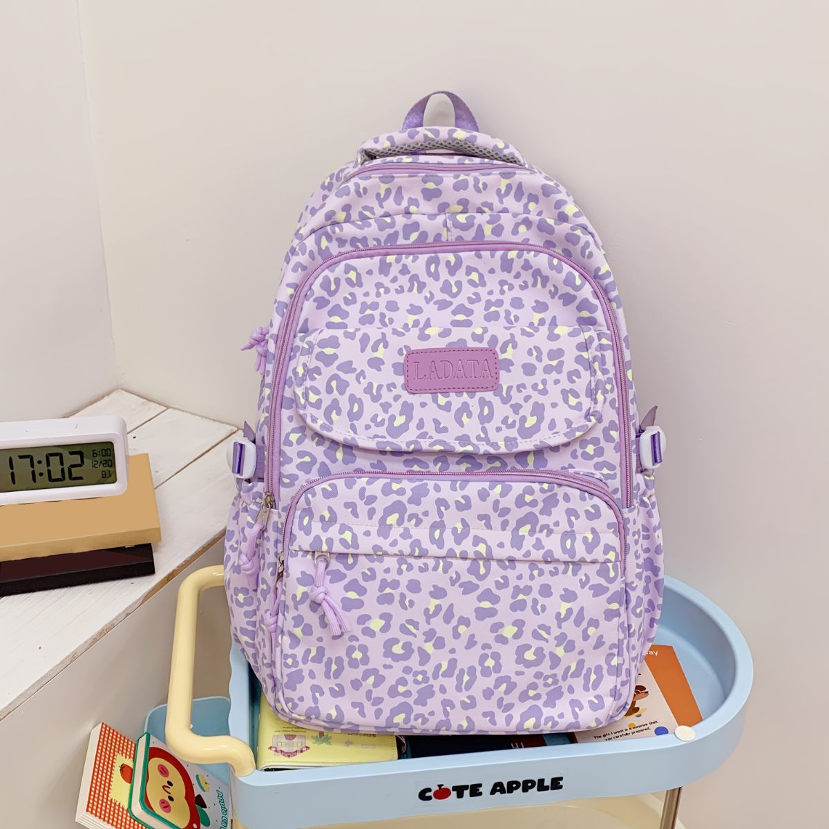 Ladata Backpack Stylish Ladies Backpack Middle School Backpack College Student - Blue - Size 45-30-17