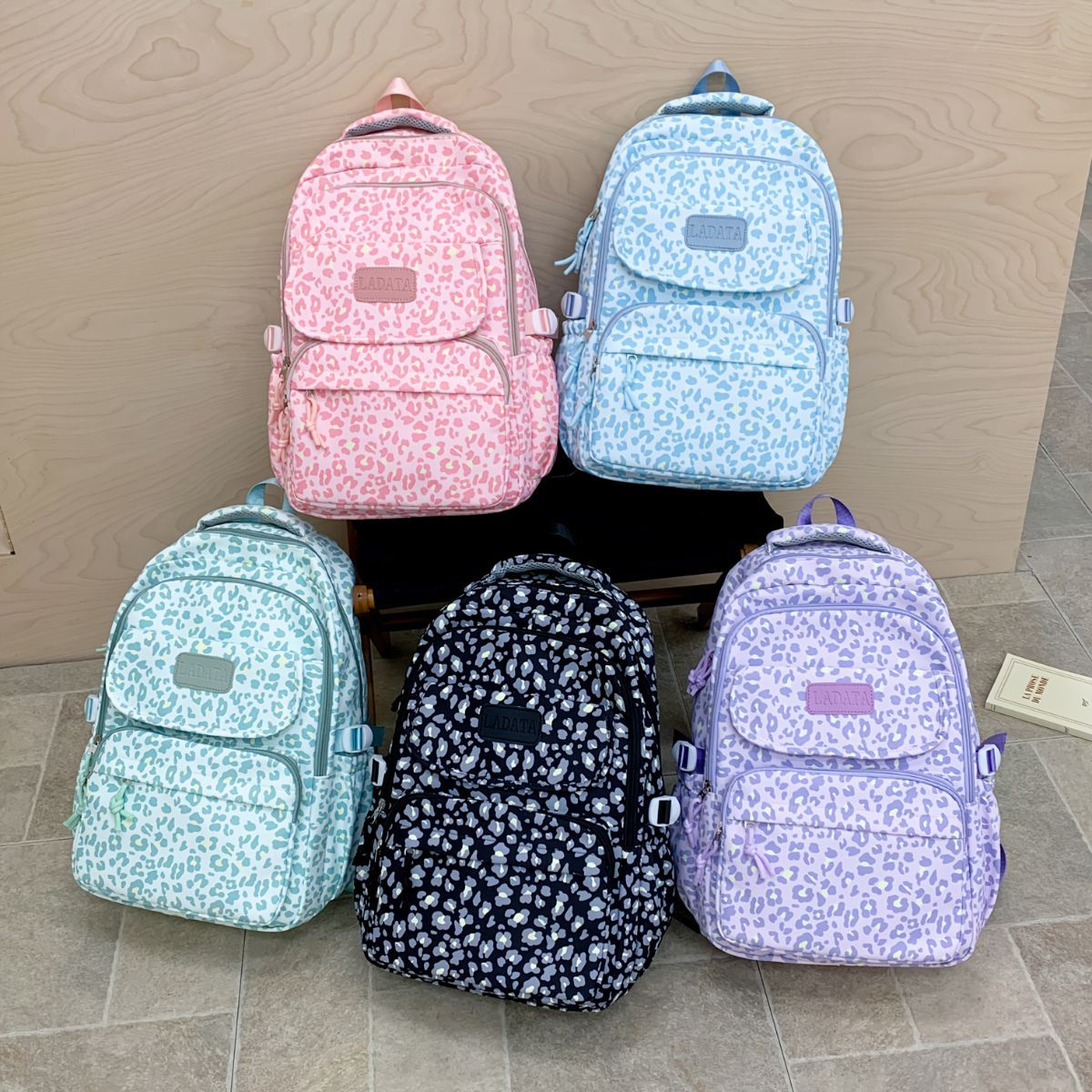 Ladata Backpack Stylish Ladies Backpack Middle School Backpack College Student - Pink - Size 45-30-17