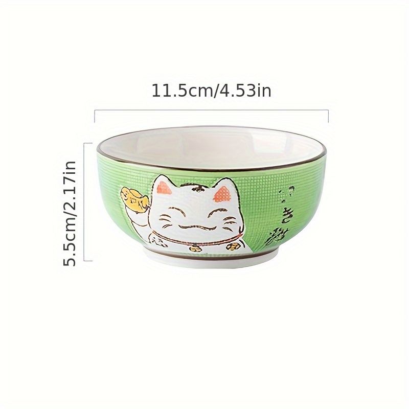 Lucky Cat Ceramic Bowl Set – 4-Piece Maneki-Neko Gift Box