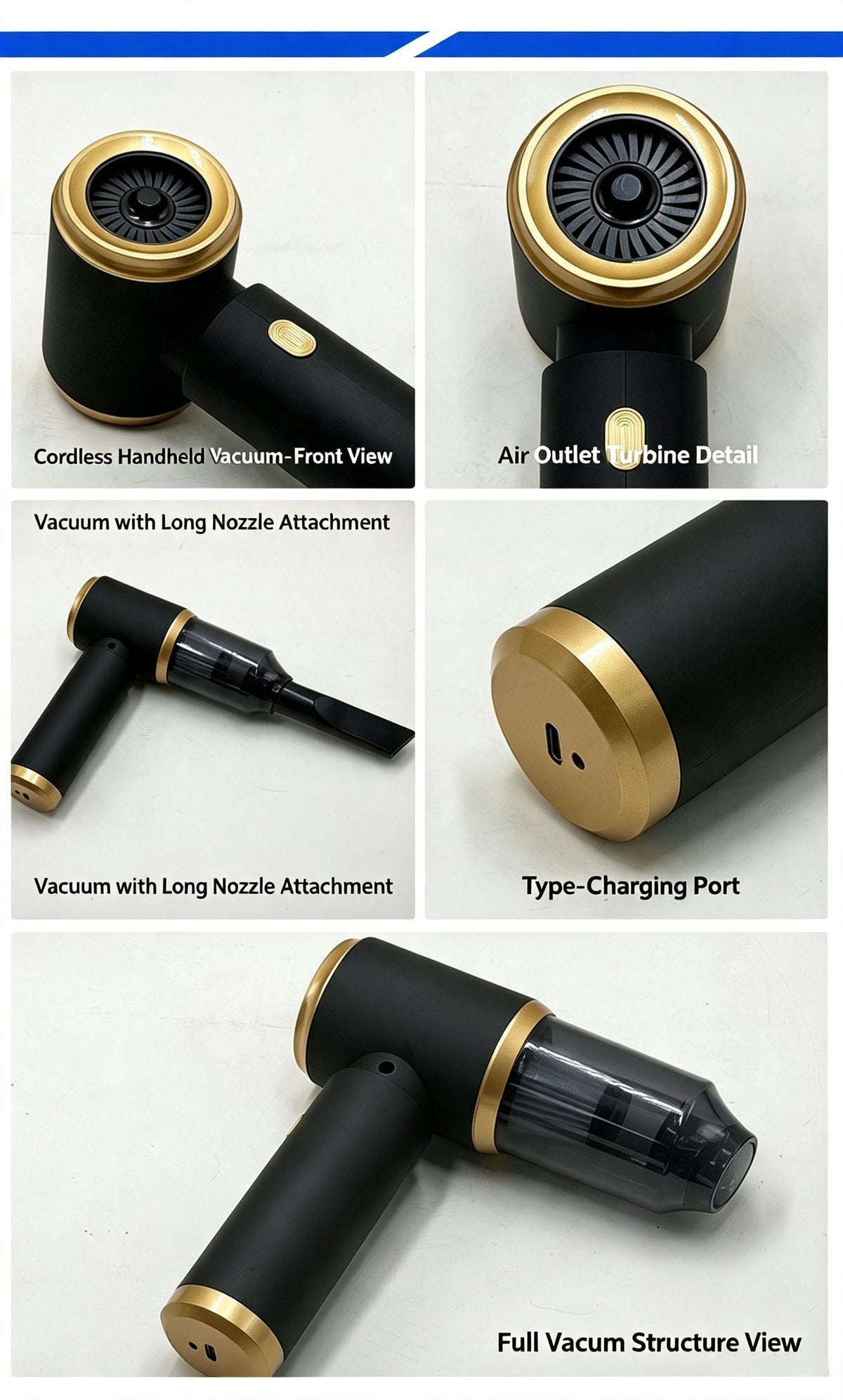 2000mAh wireless high suction dual-purpose car vacuum cleaner for suction and blowing