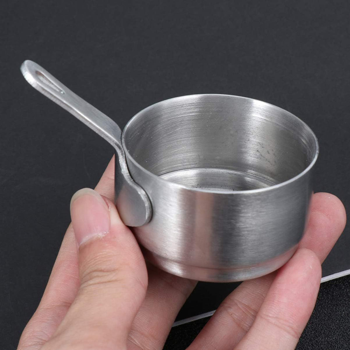 Mini Saucepan Butter Milk Cheese Melting Pot Pan Small Heating Pot Cookware with Handle for Home Kitchen Restaurant （Small silver）