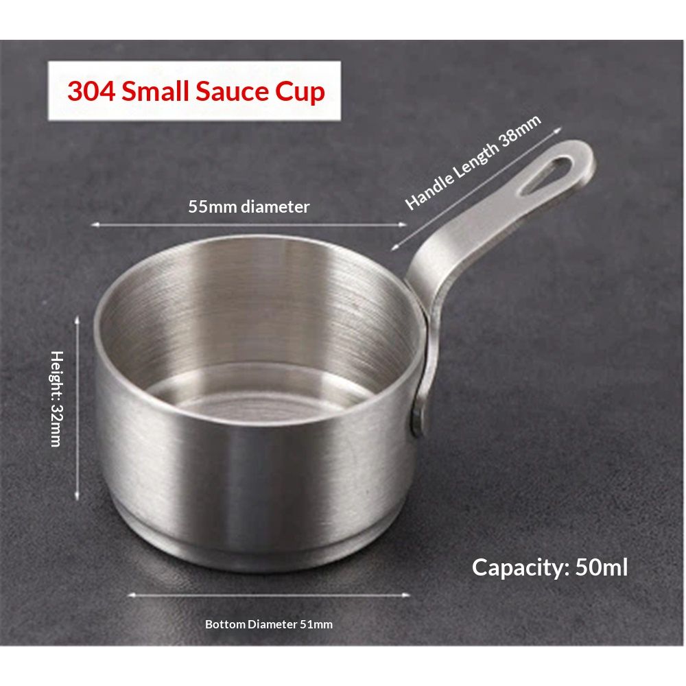 Mini Saucepan Butter Milk Cheese Melting Pot Pan Small Heating Pot Cookware with Handle for Home Kitchen Restaurant （Small silver）