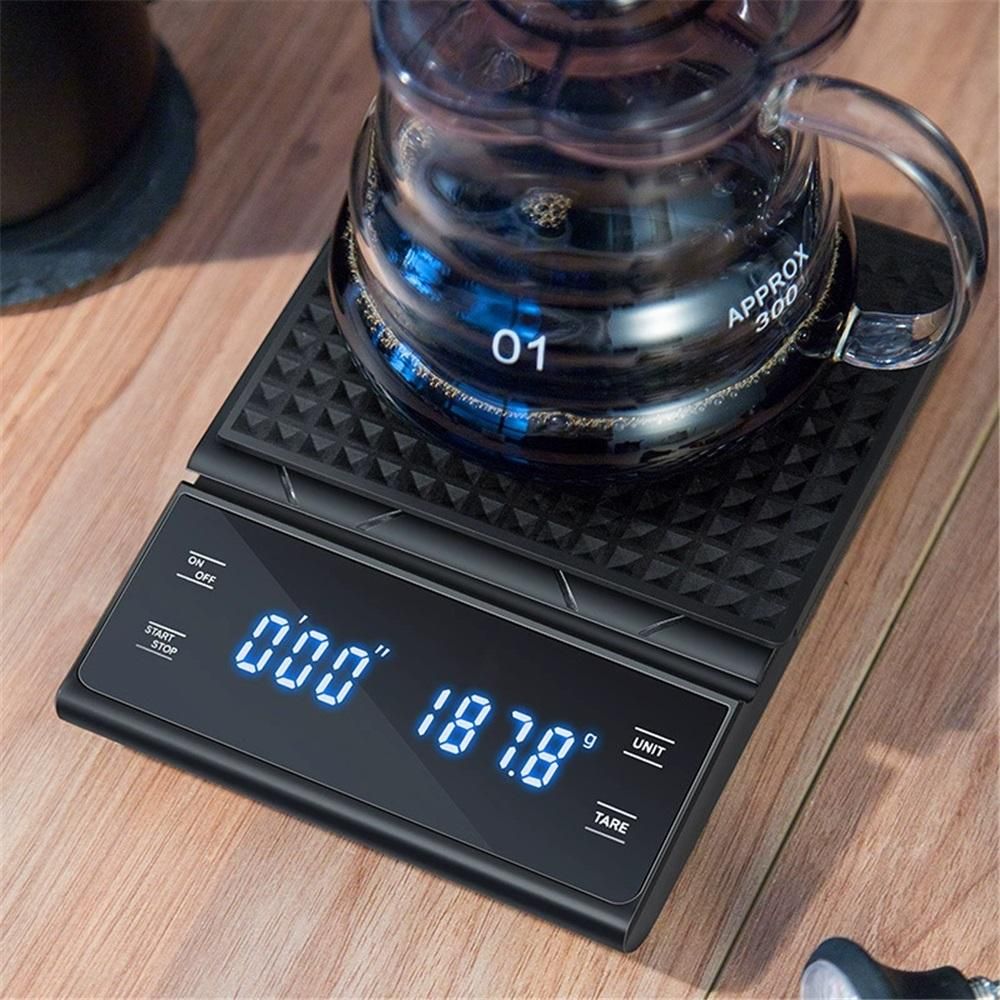 Coffee Scale with Timer 0.1g High Precision Pour Over Drip Espresso Scale with Back-Lit LCD Display (Black)