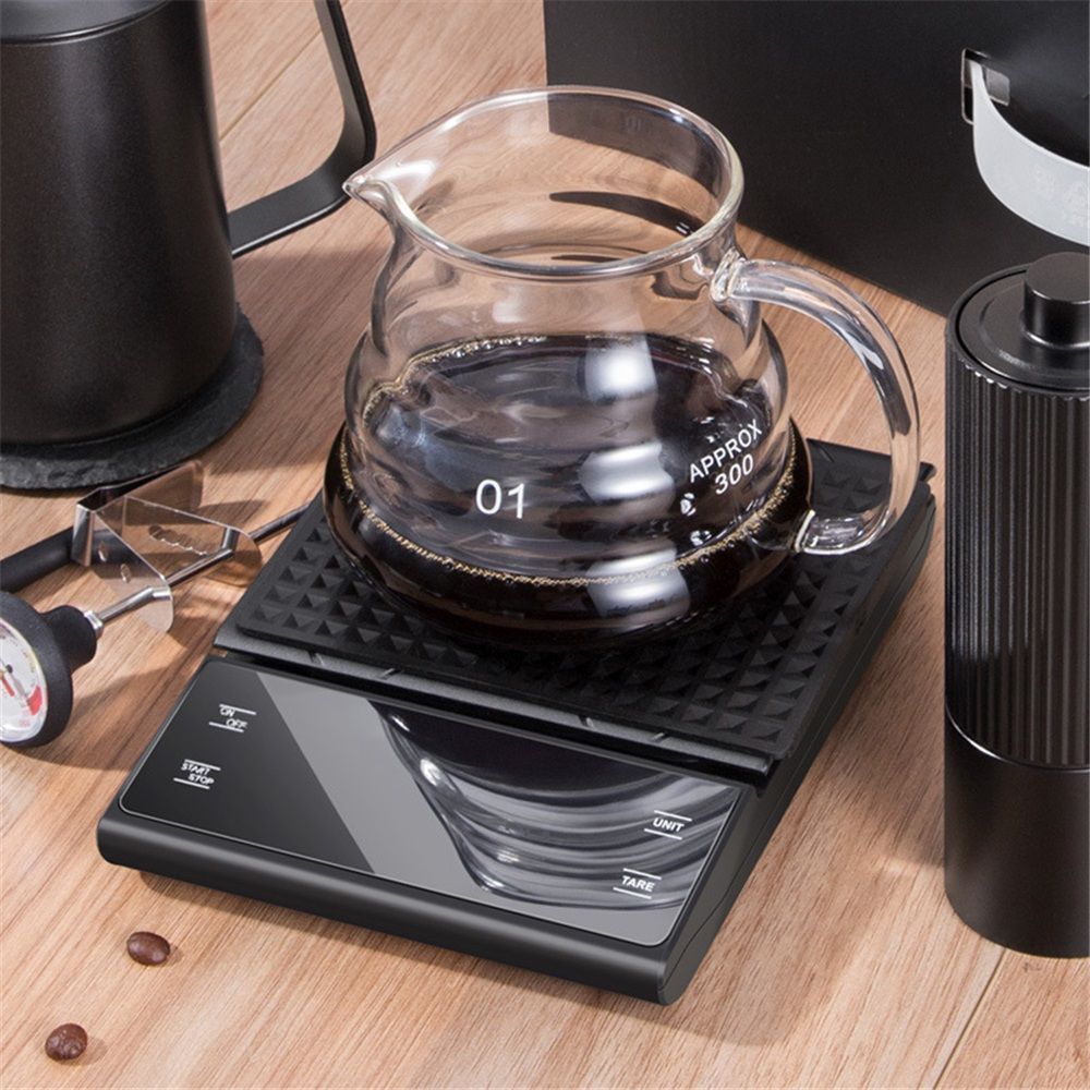 Coffee Scale with Timer 0.1g High Precision Pour Over Drip Espresso Scale with Back-Lit LCD Display (Black)