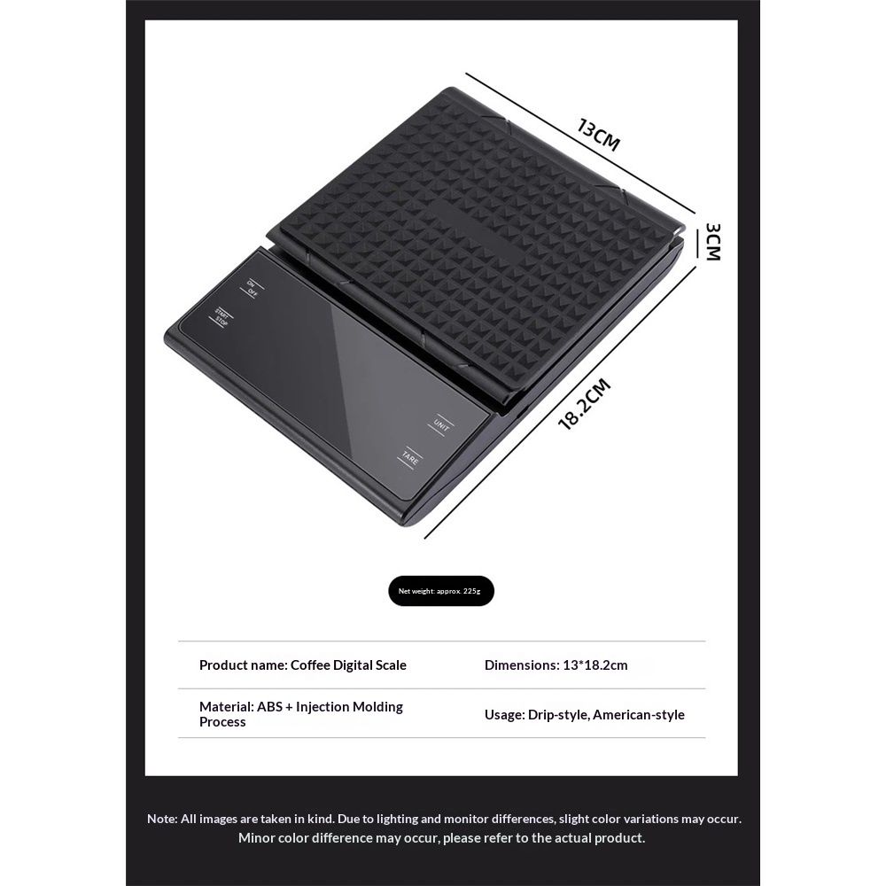 Coffee Scale with Timer 0.1g High Precision Pour Over Drip Espresso Scale with Back-Lit LCD Display (Black)