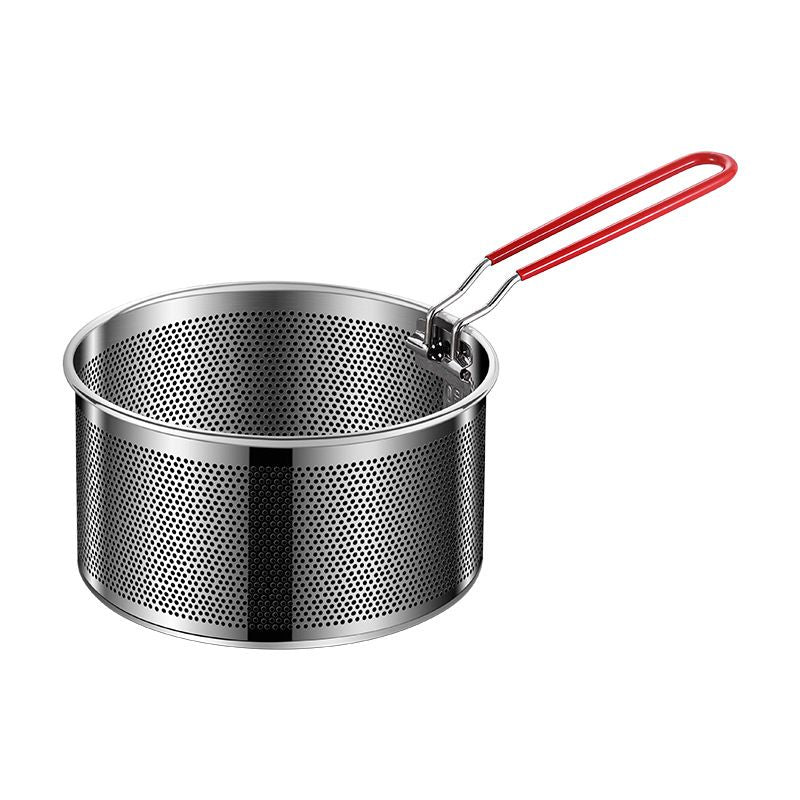 Deep Fryer Basket Only,18*10cm Round Stainless Steel Fry Basket, Heat Resistant for Frying French Fries Cooking Noodles