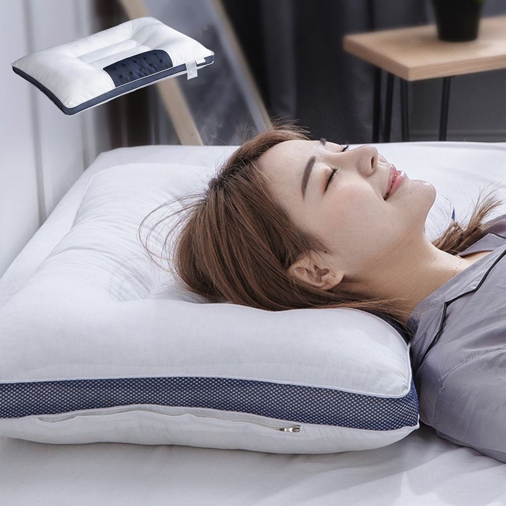 Orthopedic Cervical Pillow for Neck Pain Relief | Adjustable Height Memory Foam Bed Pillow for Side, Back & Stomach Sleepers | Breathable Velvet Cover | 48x74cm