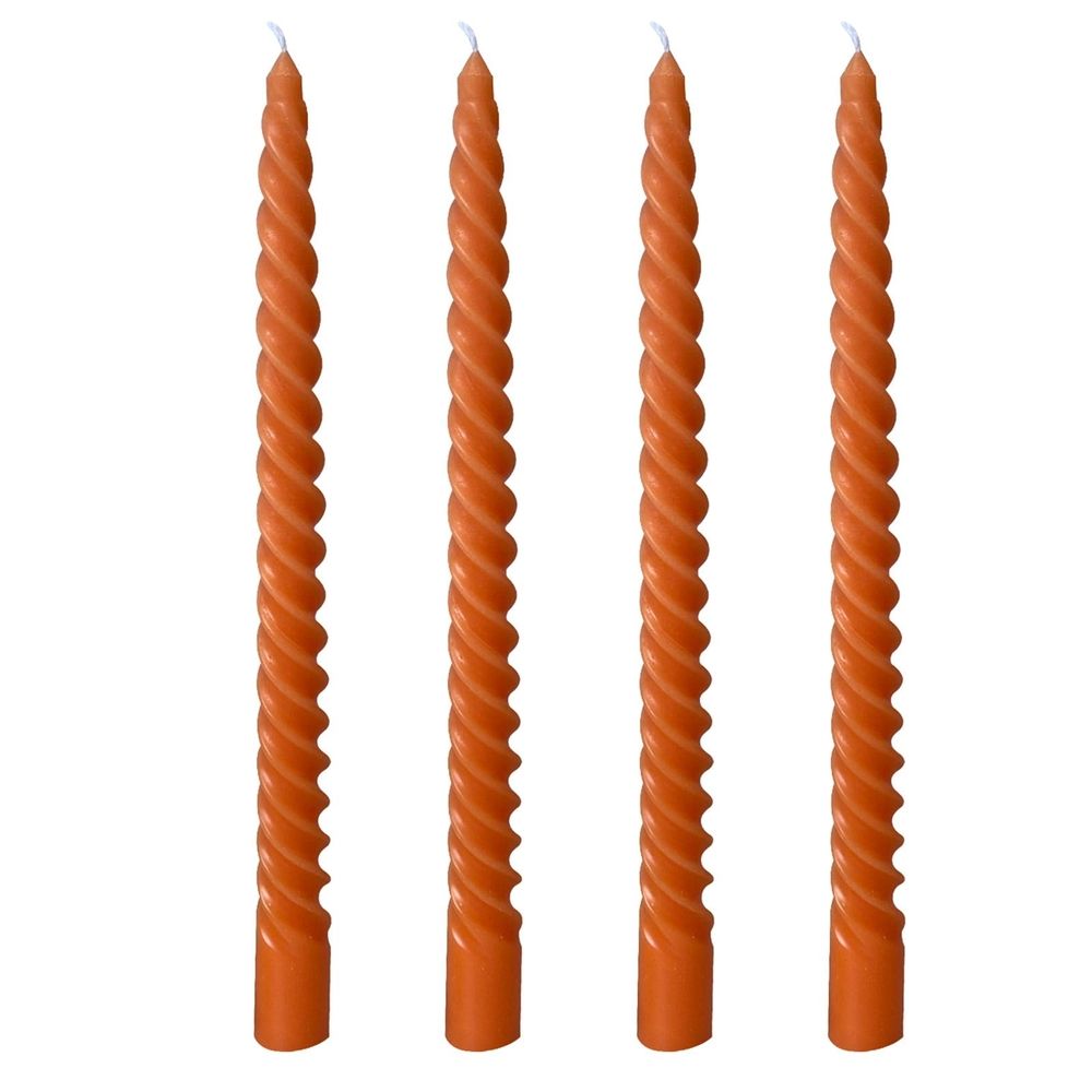 Taper Candles, 4 Pack Spiral Candles Set, Elegant Dripless Candlesticks, for Home Party Wedding Dinner Party, and Home Décor