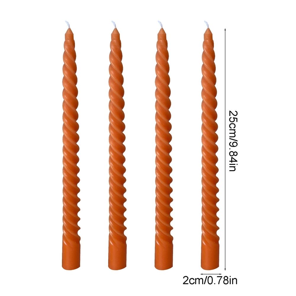 Taper Candles, 4 Pack Spiral Candles Set, Elegant Dripless Candlesticks, for Home Party Wedding Dinner Party, and Home Décor