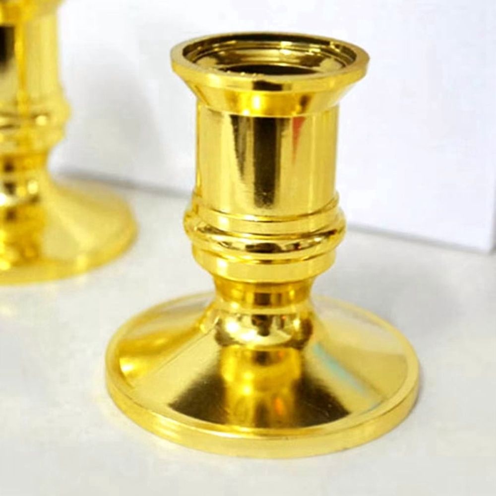 90PCS Gold Pillar Candle Base Taper Candle Holder Candlestick Christmas Decor