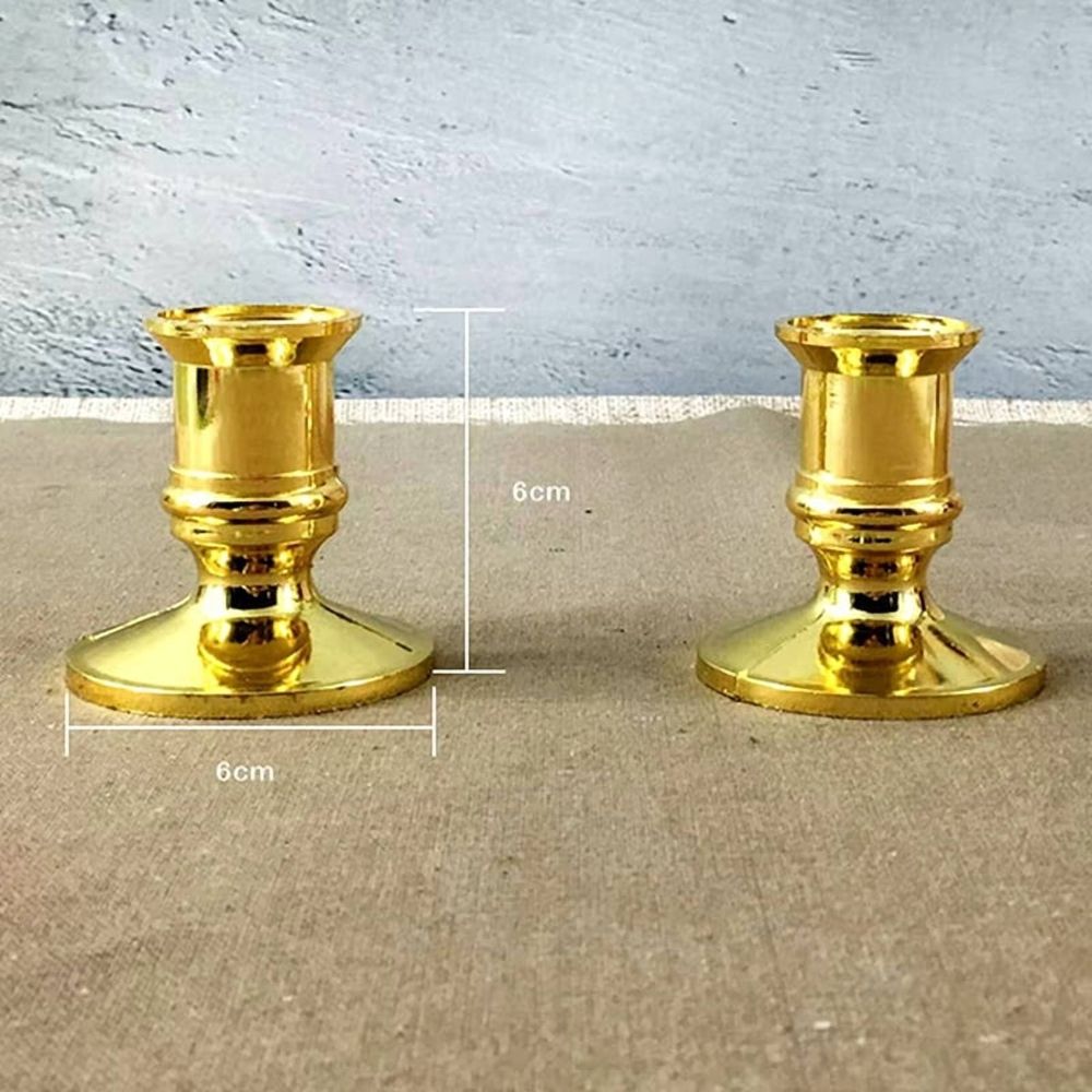 90PCS Gold Pillar Candle Base Taper Candle Holder Candlestick Christmas Decor