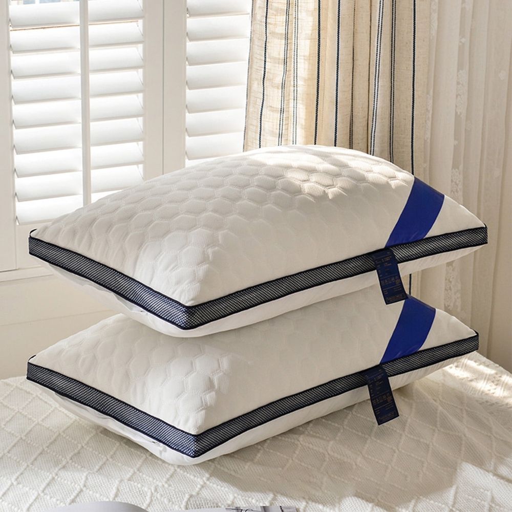 Standard Size Soft Bed Pillow, 17x27 Inch Sponge Fill for Sleeping Side Back Stomach, Ergonomic Support Pillow