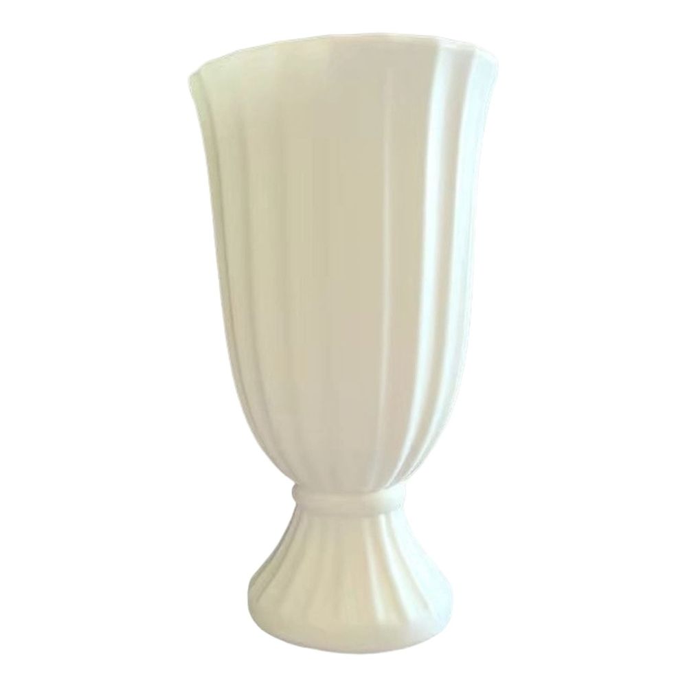 French Style Tall Flower Pot for Home Dining Table and Living Room, High End Ceramic Orchid Vase for Decoration, Trendy Planter for Entryway, Cream White Large