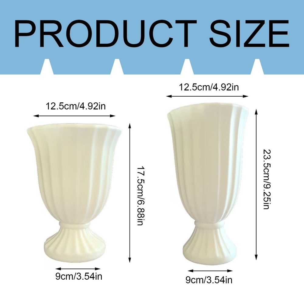 French Style Tall Flower Pot for Home Dining Table and Living Room, High End Ceramic Orchid Vase for Decoration, Trendy Planter for Entryway, Cream White Large