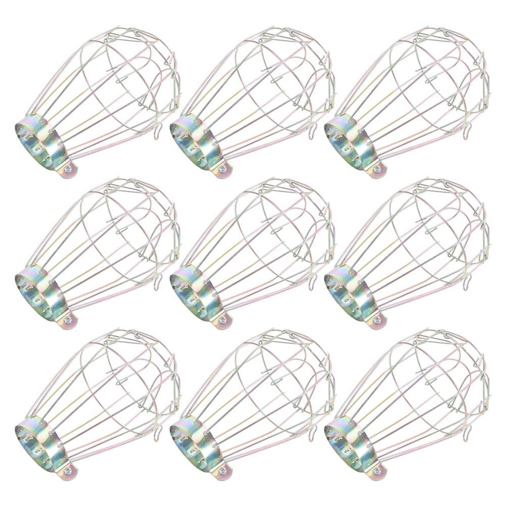 9Pcs Industrial Light Bulb Cage Metal Lamp Shade Guard Heat Isolation for Home