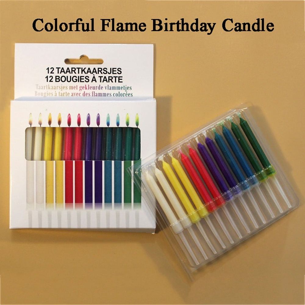 Multicolor Birthday Cake Candles,Happy Birthday Candles Set,Colorful Candle Holders for Party,Gathering,Celebration,Unscented,Long Burning,for Cakes,Cupcakes,Desserts