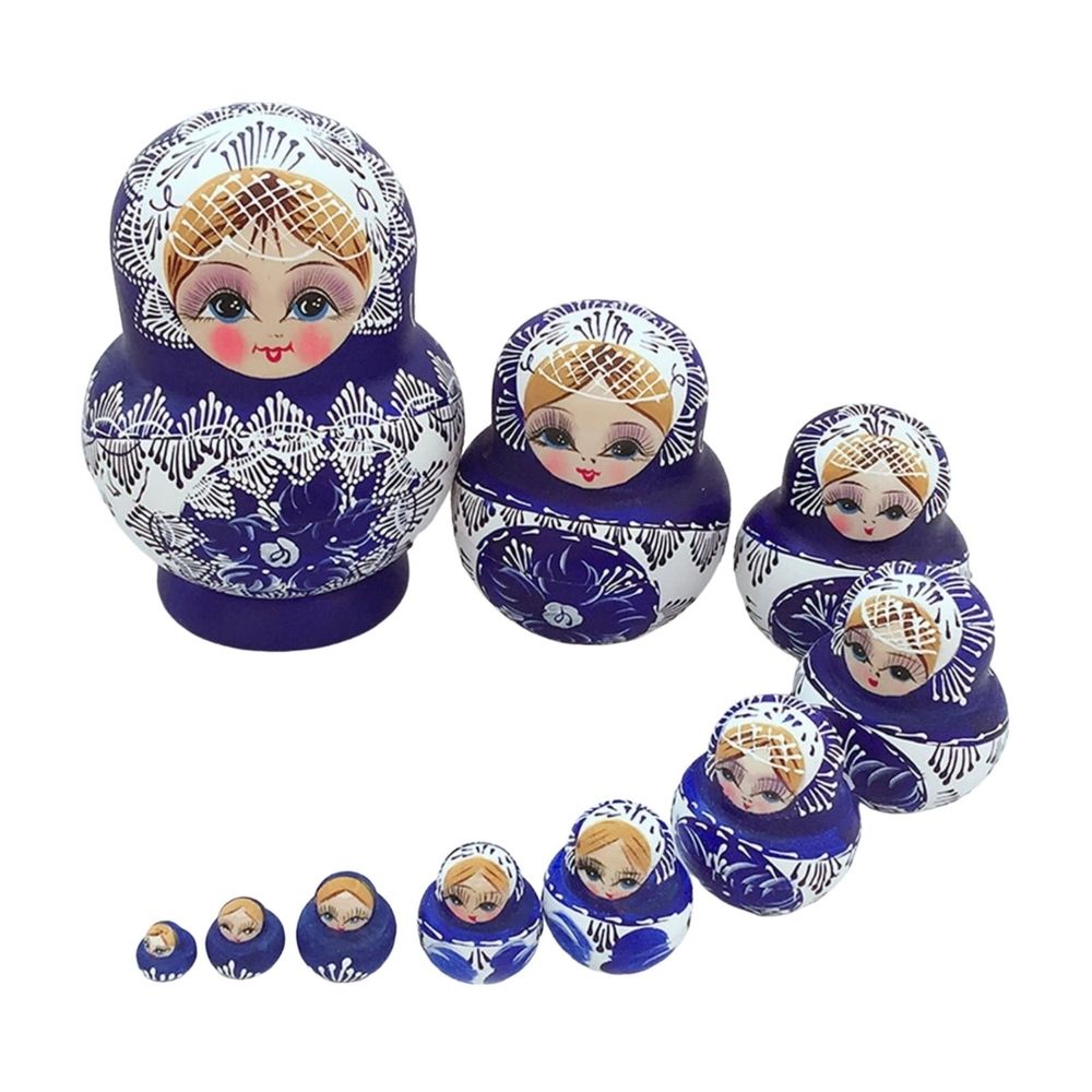 Russian Nesting Dolls, Wood Matryoshka Stacking Set,Handmade Decor for Adults,Easter,Mother's Day,Birthday,Christmas,Halloween Gift,Home Room Decoration,Traditional Folk Art Collectible