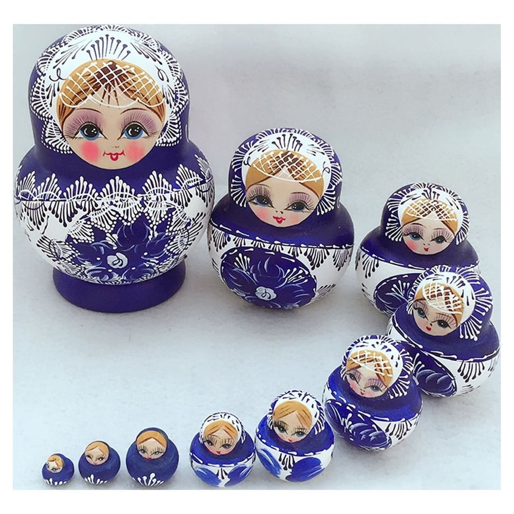 Russian Nesting Dolls, Wood Matryoshka Stacking Set,Handmade Decor for Adults,Easter,Mother's Day,Birthday,Christmas,Halloween Gift,Home Room Decoration,Traditional Folk Art Collectible