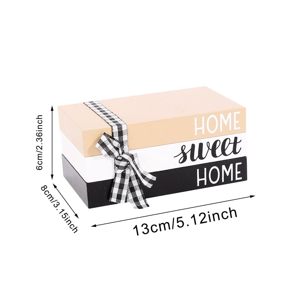 Sweet Home Wooden Stacked Books,Decorative Books for Home Decor,Faux Coffee Table Books,Stacked Book Decor for Shelf,Entryway,Console Table,Fireplace Mantel,Bookshelf Styling,Farmhouse