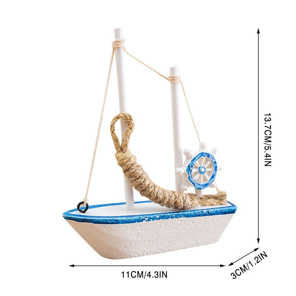 Nautical Wooden Ornament Set, Features Retro Beach and Sailboat Designs, Perfect as Kitchen, Bathroom, or Office Centerpiece, Great for Themed Nautical Party Decorations and Table Settings