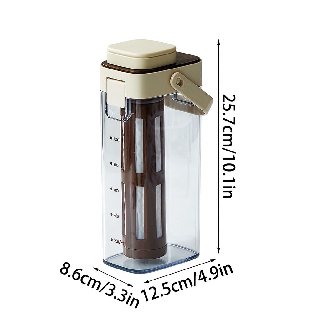 Cold Brew Coffee Maker, 1000ml Iced Coffee Pitcher with 350-Mesh Filter, Leakproof Cold Brew Pitcher for Fridge, Tea and Fruit Infusions