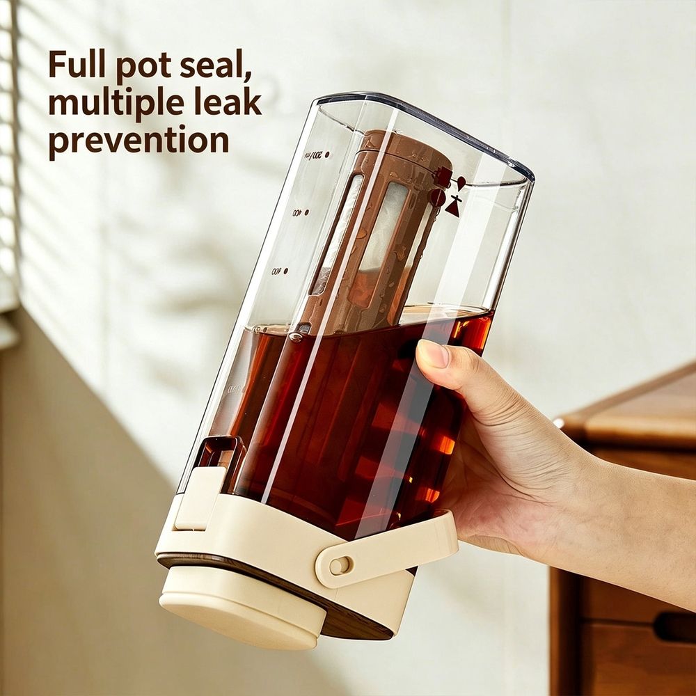 Cold Brew Coffee Maker, 1000ml Iced Coffee Pitcher with 350-Mesh Filter, Leakproof Cold Brew Pitcher for Fridge, Tea and Fruit Infusions