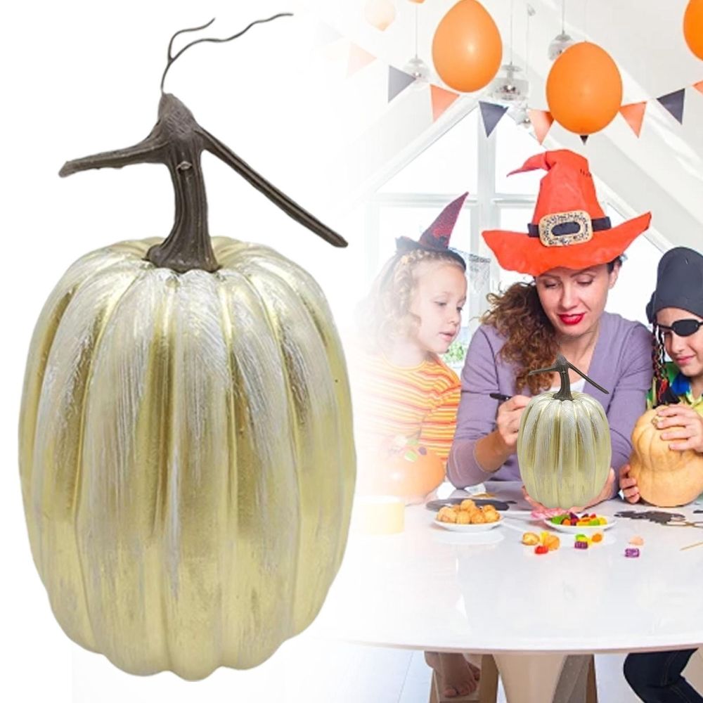 18.5x16cm Plastic Pumpkins for Decorating – Large Artificial Foam Pumpkins for Fall Decor, Halloween, Thanksgiving, Paintable for DIY Crafts & Centerpieces