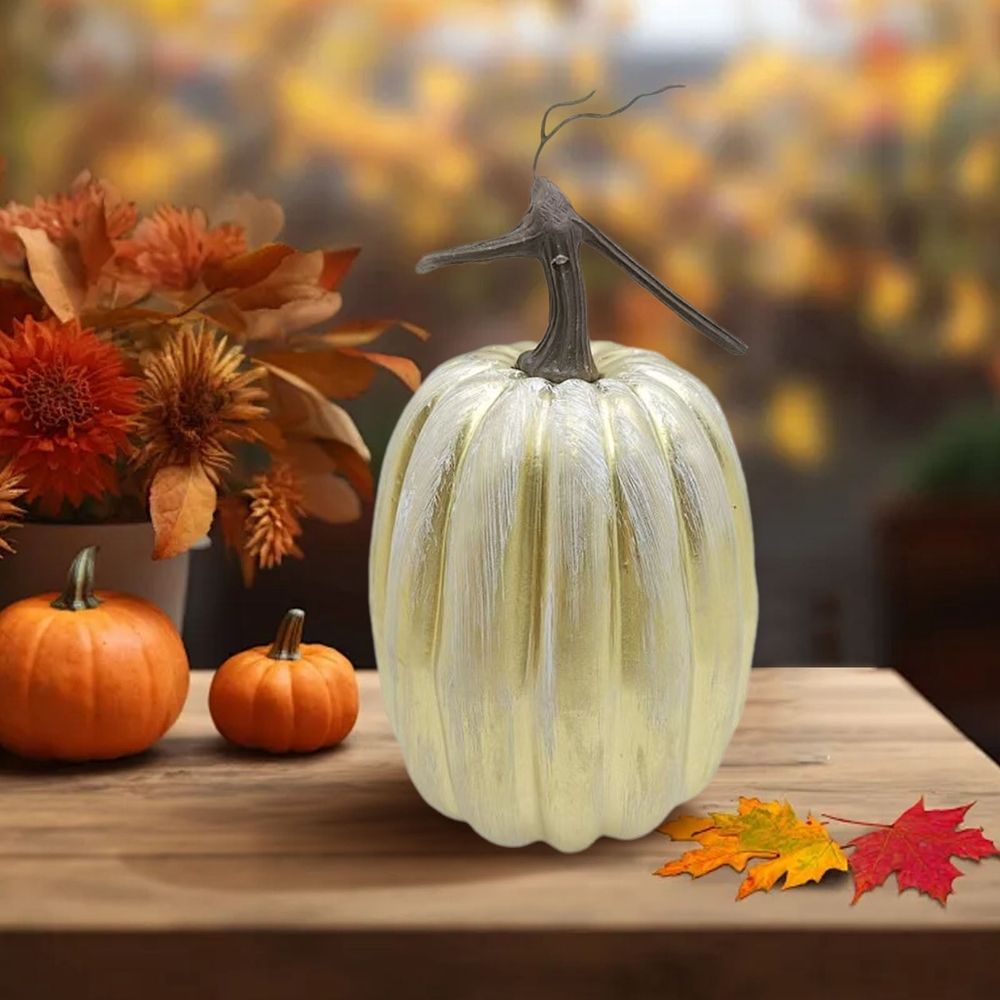 18.5x16cm Plastic Pumpkins for Decorating – Large Artificial Foam Pumpkins for Fall Decor, Halloween, Thanksgiving, Paintable for DIY Crafts & Centerpieces