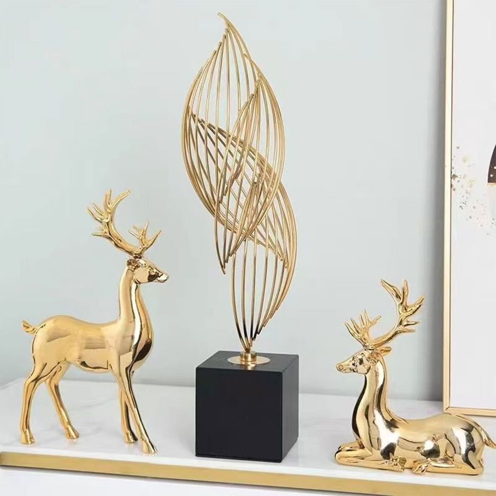 Christmas Deer Pure Copper Heavy Reindeer Ornaments for Home Decor Accents Living Room Office Bookself Tabletop Mantle Christmas Decoration