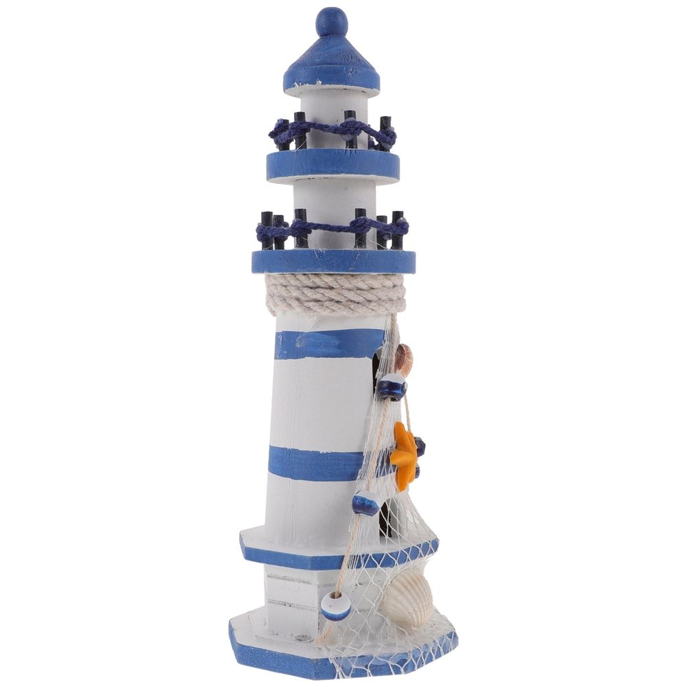 Coastal Lighthouse Figurine for Office and Home Decor, Beach-Themed Room Decoration