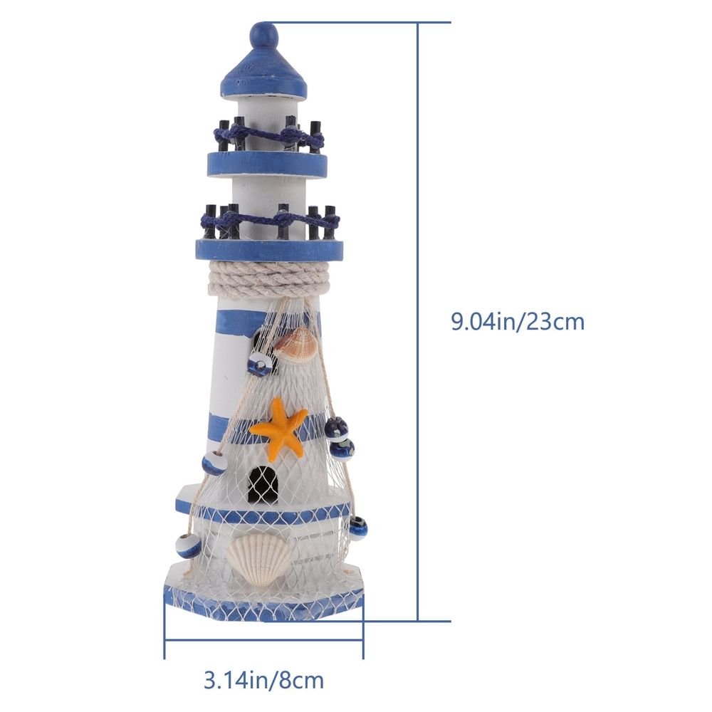 Coastal Lighthouse Figurine for Office and Home Decor, Beach-Themed Room Decoration