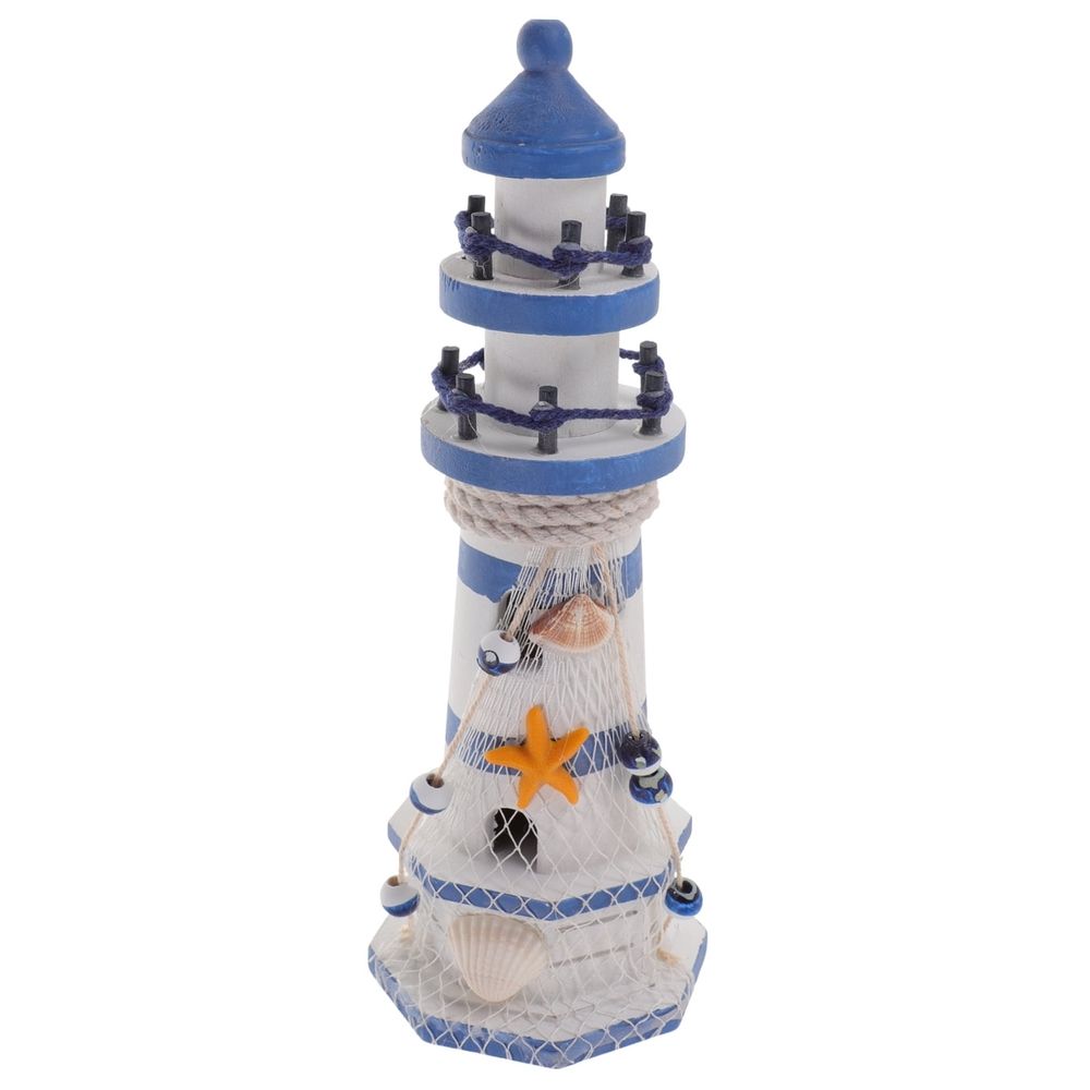 Coastal Lighthouse Figurine for Office and Home Decor, Beach-Themed Room Decoration
