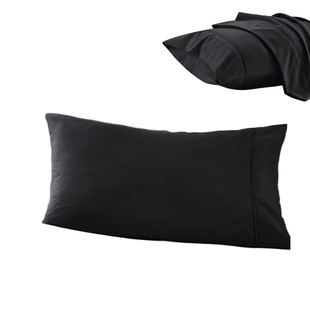 Pillow Cases 20"x25.9" - Lightweight, Super Soft Easy Care Microfiber Pillowcase, Breathable Wrinkle-Free Pillow Covers with Envelope Closure(Black)