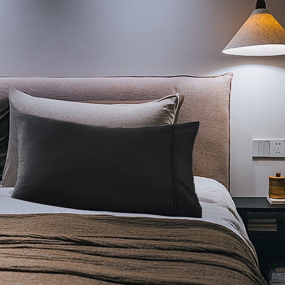 Pillow Cases 20"x25.9" - Lightweight, Super Soft Easy Care Microfiber Pillowcase, Breathable Wrinkle-Free Pillow Covers with Envelope Closure(Black)