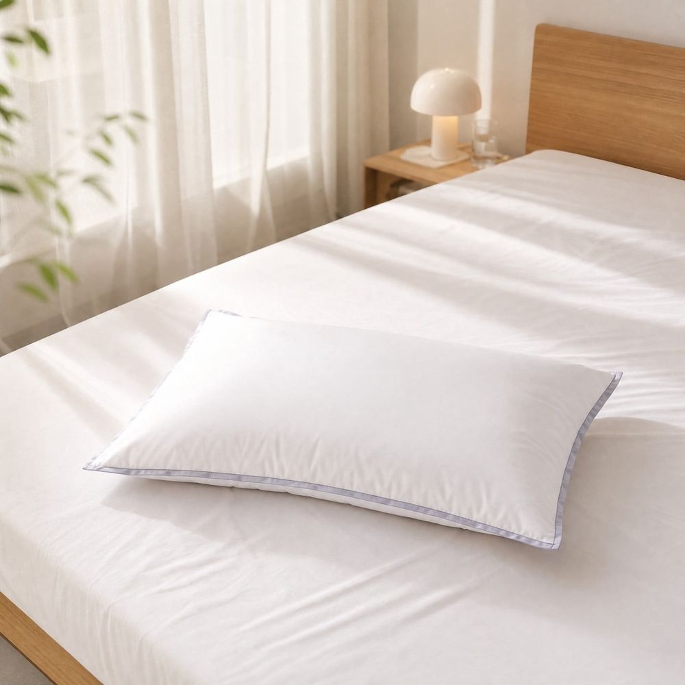 Thin Low Profile Soft Pillow Sleep Aid Home Pillow Insert Breathable Cooling for Stomach Back Sleepers Cervical Support Bedroom(S)