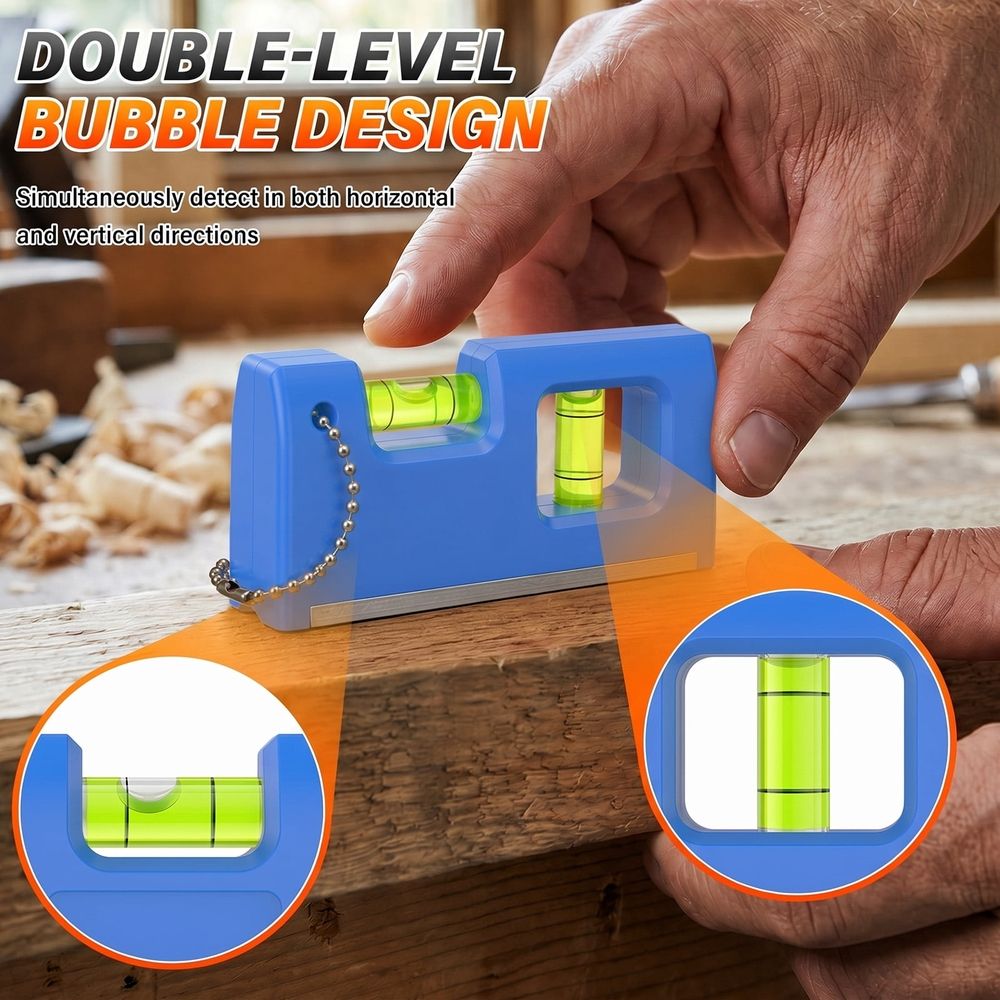 Mini Magnetic Spirit Level, Aluminum Alloy Base, Double Bubble Design for Hanging Artwork in Home Renovations and Installing Equipment