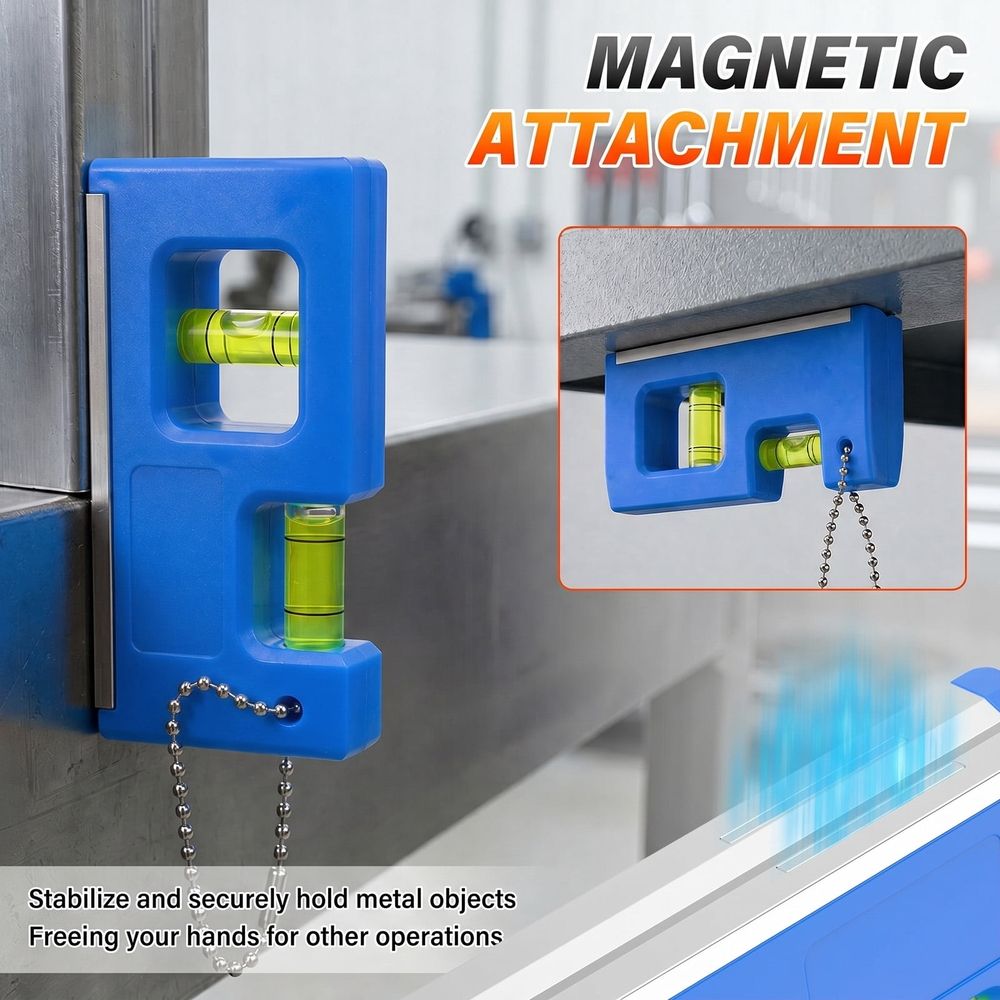 Mini Magnetic Spirit Level, Aluminum Alloy Base, Double Bubble Design for Hanging Artwork in Home Renovations and Installing Equipment