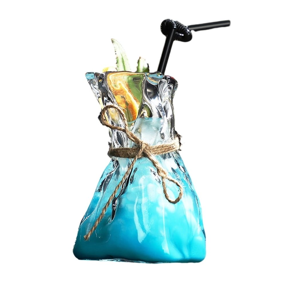 Clear Irregular Glass Flower Vase Pleating Cocktails Glasses Thick Bottom Large Glass Vase for Centerpieces Flower Decor