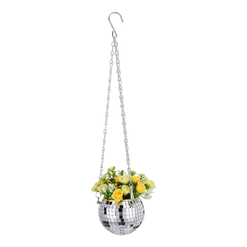 Disco Vase Disco Ball Planter Large Capacity Multifunctional Hanging Disco Ball Flower Pot for Gardens Terraces