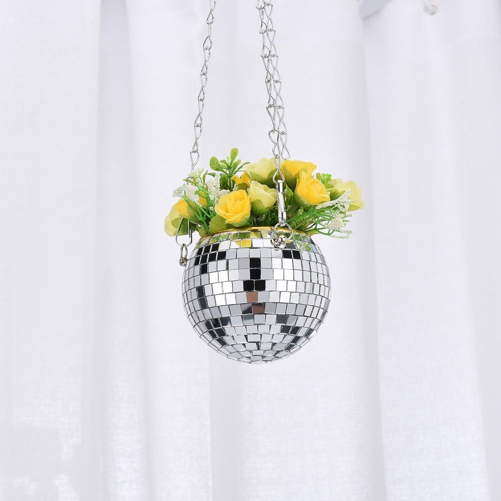Disco Vase Disco Ball Planter Large Capacity Multifunctional Hanging Disco Ball Flower Pot for Gardens Terraces