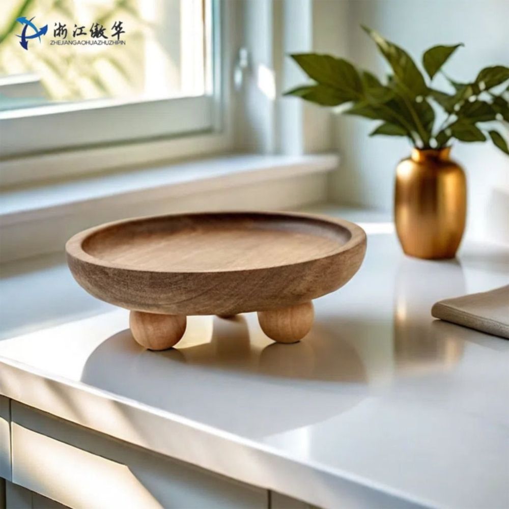 Wood For Display Small Wooden Pedestal Stand Decor Tray For Candles Plants Bottles Mini Vases Soap Dispenser Decorative Tray For Farmhouse Kitchen Entry Table