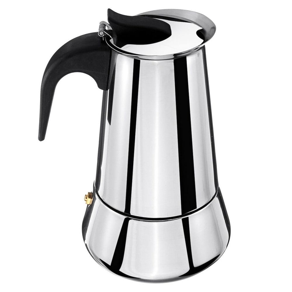 6 Cup Stovetop Espresso Maker Stainless Steel Moka Pot Stove Top Percolator Italian Coffee Makers Capable Mocha Greca Machine Cafe Classic Induction Cookers for Home And Camping