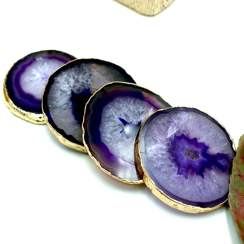 Agate Slices Geode Stones,Place Card,Irregular Home Decoration Healing Crystals Collection 6-8 cm 1 PC