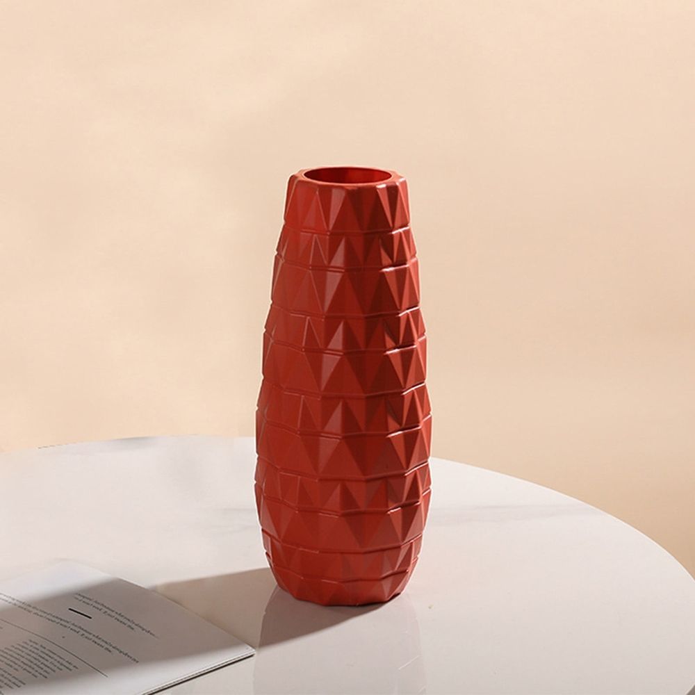 Vases Large Floor Vase, Orange Plastic Vase,Decorative Tall Flower Holder for Living Room, Home D茅cor Dried Flower Arrangement Ideal Gift