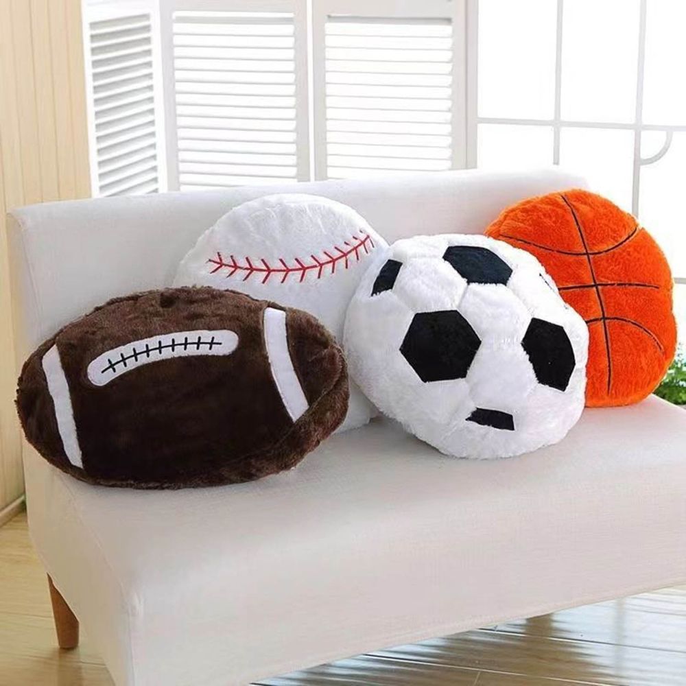 Seat Cushion,Sports Throw Pillows Stuffed Soccer Pillow Soft Stuffed Basketball Pillows Baseball Soft Throw Pillow Football Shaped Plush Toy Sport Cushion