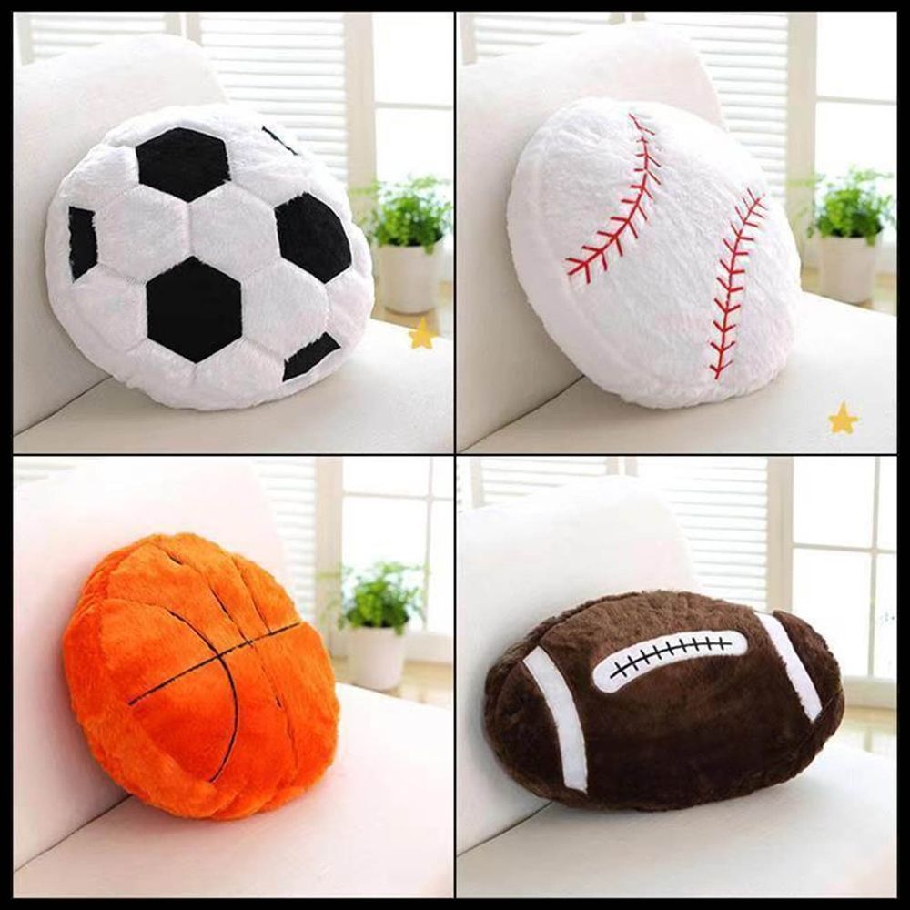 Seat Cushion,Sports Throw Pillows Stuffed Soccer Pillow Soft Stuffed Basketball Pillows Baseball Soft Throw Pillow Football Shaped Plush Toy Sport Cushion