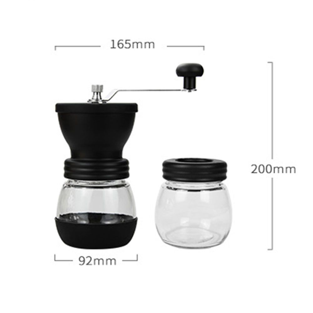 Manual Coffee Bean Grinder with Extra Storage Jar Hand Crank Household Crusher Bean Tool Portable