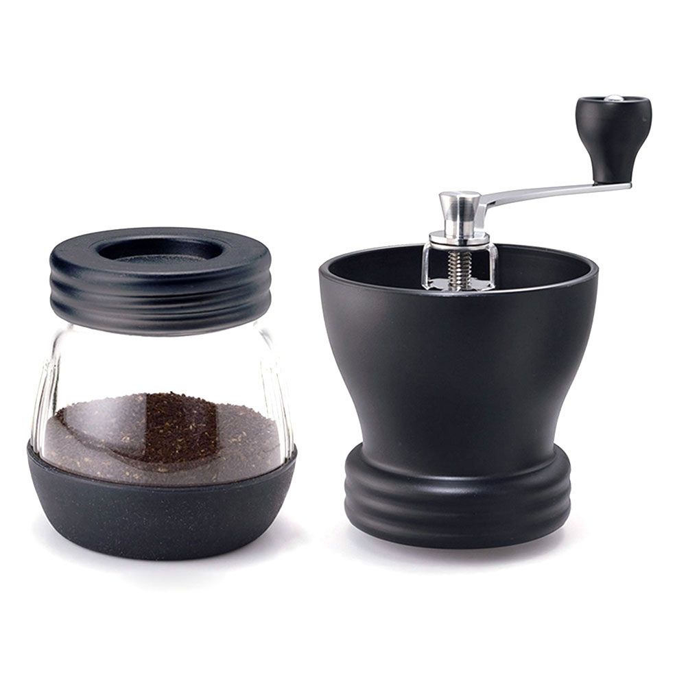 Manual Coffee Bean Grinder with Extra Storage Jar Hand Crank Household Crusher Bean Tool Portable