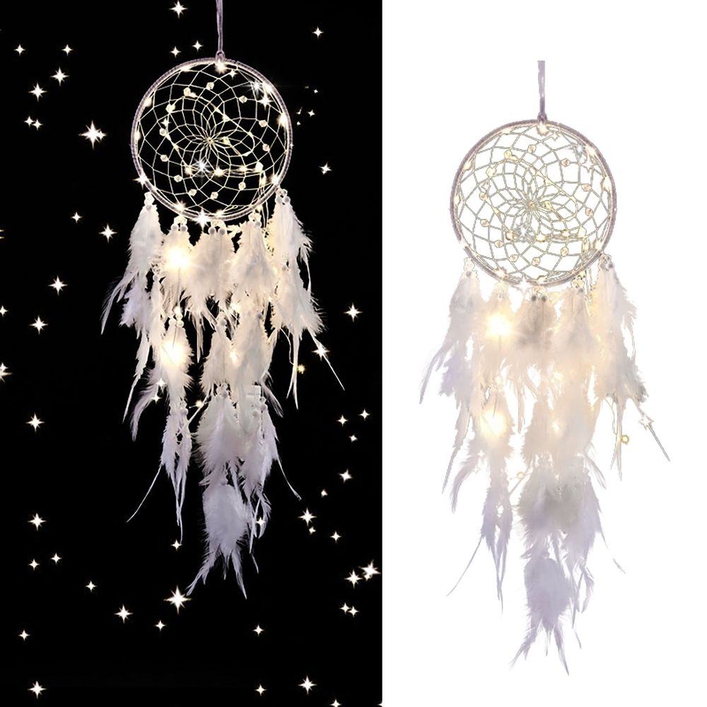 Woven Wall Hanging,Handmade Crochet Crescent Moon and Star Dream Catcher with Long Cotton Tassels,White Bohemian Wall Art for Bedroom,Living Room,Wedding,Housewarming Gift