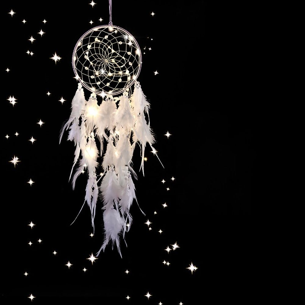 Woven Wall Hanging,Handmade Crochet Crescent Moon and Star Dream Catcher with Long Cotton Tassels,White Bohemian Wall Art for Bedroom,Living Room,Wedding,Housewarming Gift